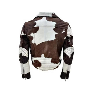 Gentlemen Exquisite Natural Cowhide Hair On Hide <b>Trucker</b> <b>Jacket</b> Western Style With Luxurious Fur Collar Authentic Vintage - Product Image 2