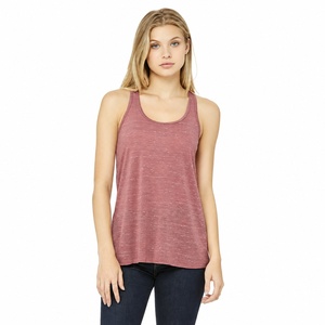 Custom Womens Dusty Rose Heather <b>Tank</b> <b>Top</b> <b>Loose</b> Fit Scoop Neck Sleeveless <b>Top</b> OEM Wholesale - Product Image 1