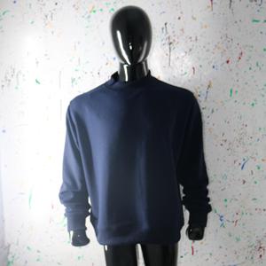 Sweat-shirt à col montant 100% BLEU avec broderie appliquée, col large, URBAN PRODUCTIONS - Product Image 4