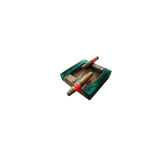 Cenicero de Escritorio Moderno de Madera, Diseño Cuadrado Verde para Uso Doméstico, Accesorios para Cigarros, Logotipo Personalizado - Product Image 3