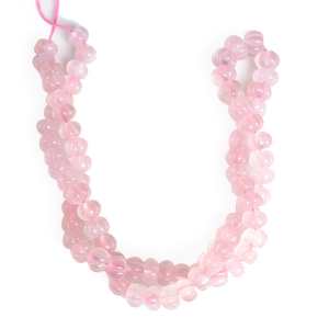 ลูกปัดโรสควอตซ์ธรรมชาติแกะสลักรูปฟักทอง ลูกปัดควอตซ์สีชมพูสำหรับทำเครื่องประดับ - Product Image 1