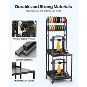 Carrello porta filamenti per stampante 3D a 4 livelli con ruote e supporto per bobine - Product Image 5