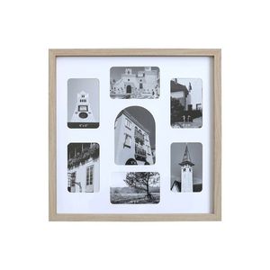Solid Wood A2 Ornate Multi-Photo Collage <b>Wall</b> <b>Frame</b> 7 Pictures Natural Finish - Product Image 1