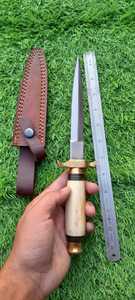 Handcrafted DIY OEM High Carbon Steel Symmetrical Kitchen <b>Carving</b> <b>Knife</b> Drop Point 11in Overall Length Bone Handle Right Hand - Product Image 3