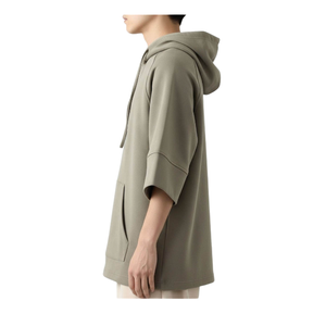 New Style Casual <b>Mens</b> Solid 100% Cotton <b>Short</b> <b>Sleeve</b> Oversized Winter Terry <b>Hoodies</b> & Sweatshirts - Product Image 4