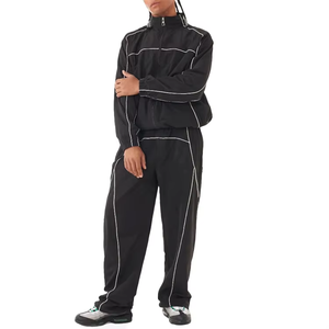 Conjunto Deportivo Oversize de Nylon, Pantalones Holgados, Traje para Correr, Chaqueta Cortavientos Reflectante Personalizada para Hombre - Product Image 2