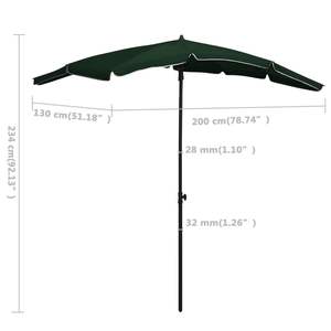Parasol de jardin inclinable en polyester vert 78,7 x 51,2 po et bases pour parasols de terrasse - Product Image 6