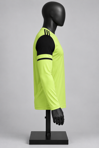 เสื้อฟุตบอลแขนยาวผู้ชาย สีเขียวนีออน-ดำ คอวี ระบายเหงื่อได้ดี แบบซับลิเมชั่น - Product Image 4