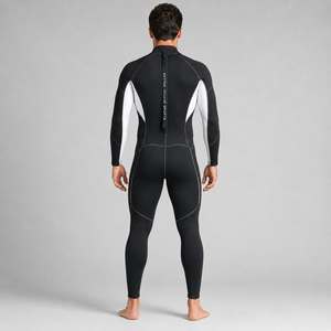 Combinaison de plongée en néoprène à manches longues Oxytag Sports, col roulé, coupe ajustée, séchage rapide, couleur unie, fermeture éclair sur le devant - Product Image 2