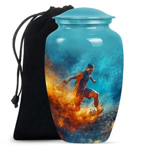Urna funeraria de fútbol para hombre, urna de cremación conmemorativa para cenizas humanas, recuerdo decorativo de legado duradero, tributo. - Product Image 1