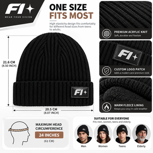 Bonnet d'hiver en tricot double face unisexe, doublure polaire thermique, bonnet pour homme et femme, idéal pour le ski, le cyclisme, la course à pied et la conduite - Product Image 4
