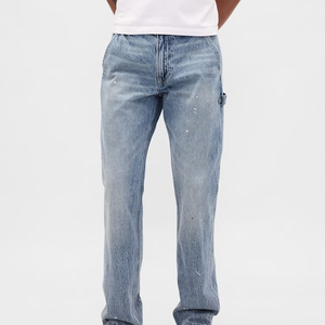 Pantalones Vaqueros de Mezclilla para Hombre Muzamin al por Mayor, Estilo Nuevo de Verano y Otoño, Corte Regular, Casual, Transpirable, Ligero, Lavado Medio, Color Sólido - Product Image 2