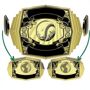 Cinturón de Título personalizado para adultos estilo de lucha libre profesional con logotipo y correa de cuero - Product Image 3