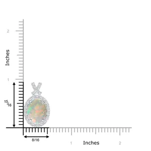 Top Quality Most 14K Solid Gold IGI Certified Natural 0.4 Ctw <b>Opal</b> & 0.2 Ctw Diamond Bowknot Style Pendant Link Chain <b>Necklace</b> - Product Image 2