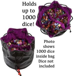 Bolsas de juego del fabricante, bolsa de dados personalizada OEM con cordón de Pu, bolsa DND de fondo redondo al por mayor, bolsa de dados de cuero personalizada - Product Image 6