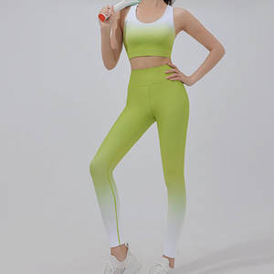 Conjuntos de Yoga para Mujer, Transpirables, Sólidos, Bra y Leggings, Ropa Deportiva para Fitness y Running, Top Sexy para Gimnasio, Conjuntos de Bra Deportivos - Product Image 1
