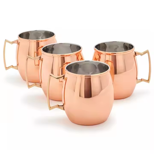 Juego de Tazas de Cobre con Asa Dorada para Cócteles, Colección de Regalo para Bar y Cocina, Tazas para Bebidas, Venta al por Mayor en India - Product Image 5
