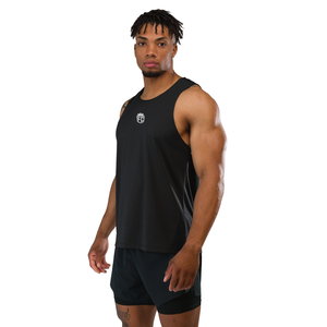 Camiseta sin mangas negra para hombre, transpirable, de malla, ajustada, para gimnasio, entrenamiento, fitness, deportes, OEM, al por mayor - Product Image 2
