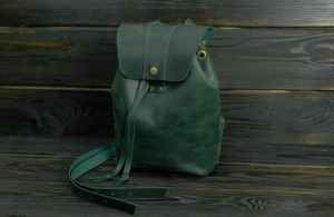 Vintage Genuine Leather Backpack <b>Waterproof</b> Anti Theft Softback <b>Bag</b> <b>Drawstring</b> Flap School Travel Daypack Unisex - Product Image 3
