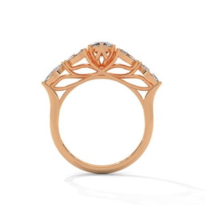 Anillo de Moissanita Marquise en Oro Rosa, Corte Ovalado, Anillo de Boda, Joyería de Compromiso Vintage - Product Image 2