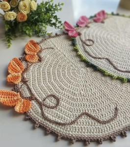 Romantic Elegant Crochet Butterfly Placemat Handmade Cotton Oval <b>Table</b> Mat Beautiful Dining <b>Table</b> Decor Home <b>Kitchen</b> Accessory - Product Image 1