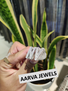 แหวนตัวอักษรประดับเพชรโมอิสซาไนต์ เงินแท้ 925 ชุบโรเดียม ดีไซน์แบบ Pave เหมาะสำหรับเป็นเครื่องประดับค็อกเทล ของขวัญสำหรับทุกเพศ - Product Image 5