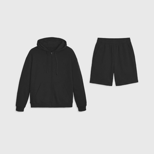 Ensemble sweat à capuche zippé et short pour homme personnalisable – Coton respirant de haute qualité – Tenue décontractée et tendance pour homme - Product Image 6