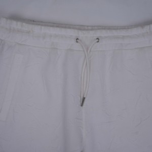 Pantalones Deportivos Blancos de Felpa con Cordón en la Cintura, Corte Regular, Largura hasta el Tobillo, Pantalones Casuales para Mujer, Pantalones de Algodón Tejido para Otoño - Product Image 6