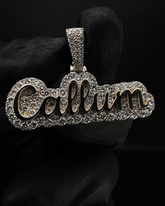 Colgante Unisex de Plata de Ley Bañado en Oro de 18K con Moissanita de Corte Brillante y Engaste de Garra, Estilo Hip Hop, para Uso Diario - Product Image 5