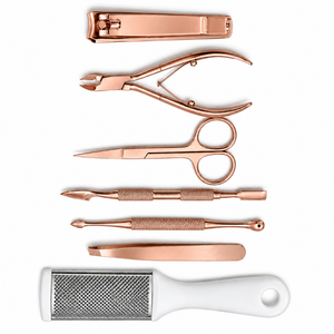 Professional Stainless Steel 7 In 1 <b>Nail</b> <b>Kit</b> Manicure Tools Set Luxurious Rose Gold Adult Use - Product Image 6