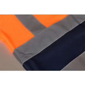 Polo de travail décontracté haute visibilité orange avec accents noirs – Chemises de sécurité réfléchissantes pour la construction - Product Image 3