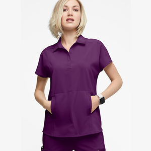 เสื้อสครับถักสำหรับผู้หญิง คอปก ทรงเข้ารูป มีกระเป๋า เหมาะสำหรับใส่ในฤดูร้อน ขายส่งราคาถูกจากโรงงาน ปี 2026 - Product Image 1