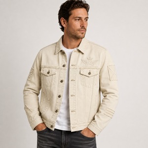 Veste en jean pour homme, vêtements personnalisés de qualité supérieure, veste en jean pour homme avec un tissu en denim de coton durable, toucher doux, style classique - Product Image 1