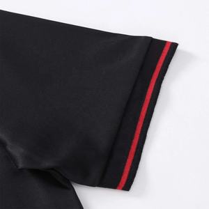Camiseta de golf negra informal de manga corta de alta calidad para hombre, camisetas de polo de talla grande, logotipo bordado personalizado, OEM antiarrugas - Product Image 5