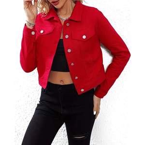 Chaquetas de mezclilla para mujer de manga larga de calidad premium, personalizadas de fábrica, talla regular, en venta. - Product Image 1