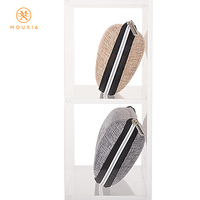 Étui rigide rétro en lin texturé pour lunettes de soleil, antichoc, avec fermeture éclair, boîte de rangement portable pour lunettes, vente en gros, logo personnalisé