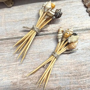 Brochetas de conchas marinas para charcutería, palillos de conchas para bebidas, palillos para martini, accesorios para bar de cócteles - Product Image 1