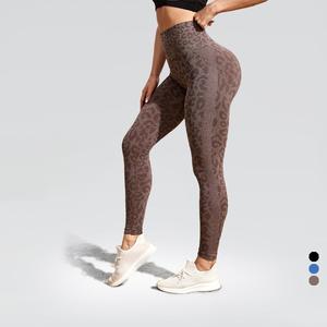 Leggings de yoga sans couture pour femmes, imprimé léopard, taille haute, effet ventre plat et rehaussement des fesses, pour le fitness et l'exercice - Product Image 3