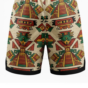 Shorts de Playa para Hombre con Estampado Geométrico, Secado Rápido, Poliéster, Cordón Ajustable, Casuales - Product Image 4