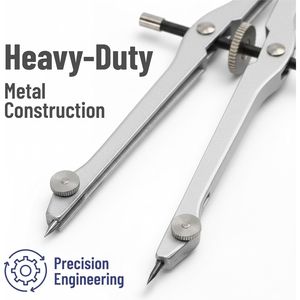 Set di Geometria da 15 Pezzi con Goniometro a Braccio Oscillante da 6 Pollici, Compasso, Righello e Tragaglie - Product Image 2