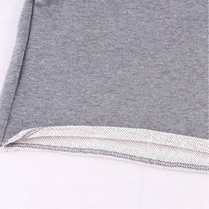 Shorts Bermuda pour homme, couleur unie gris, cordon de serrage, taille élastique, tricot en coton respirant, vêtements de sport décontractés - Product Image 5