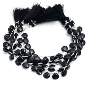 Cuentas de Piedra Preciosa de Ónix Negro Natural Hechas a Mano, Forma de Corazón, Lisas, de Primera Calidad, Hilo de 8 Pulgadas, 9.5x10 10.5x11 mm, Sueltas, para Pulsera o Collar - Product Image 2