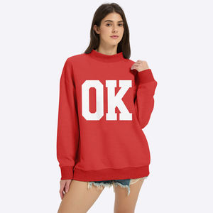 Sudadera de cuello alto reversible de algodón para mujer, con logotipo personalizado, estilo oversize, superventas - Product Image 5