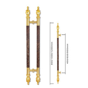 Manijas de Puerta de Diseño Moderno en Dorado, Acero Inoxidable, para Puertas Exteriores de Madera, para Hoteles y Villas - Product Image 4