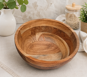 Bol en bois artisanal de qualité supérieure pour servir et décorer, élégant bol en bois rustique pour la cuisine et la décoration de table - Product Image 1