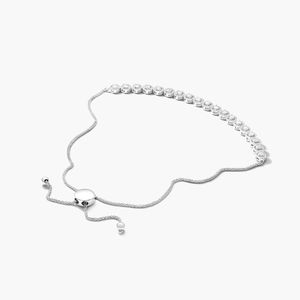 Pulsera de Diamantes Bolo de Lujo para Mujer con Corte Brillante Redondo en Oro Blanco - Product Image 3