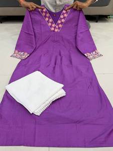 НОВИНКА: ПРЕМИУМ-КОРТА из шелка Чандери с БЕЛЫМИ ПАЛАЦЦО-ШТАКАМИ И ХЛОПКОВОЙ ПОДВЕРЖЕНКОЙ, С ВЫШИВКОЙ, ТРАДИЦИОННАЯ ОДЕЖДА ДЛЯ ВЕЧЕРИНОК И ПОВСЕДНЕВНОГО НОСЕНИЯ - Product Image 4