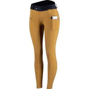 Pantalon d'équitation taille haute pour femme, long, couleur unie, avec poches zippées, en tissu respirant - Product Image 1