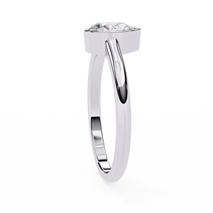 0.60ct Pear Brilliant Cut E VVS Lab Grown Diamond IGI Certified 10K <b>Solid</b> White Gold Trendy Solitaire Engagement Ring - Product Image 4