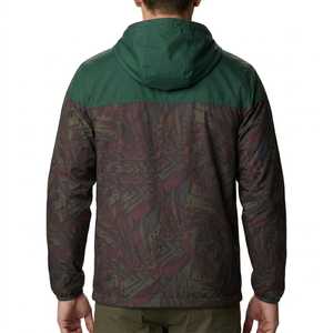 Veste coupe-vent pour homme, vert foncé, imprimée, imperméable, à fermeture éclair intégrale, à capuche, pour le sport en plein air, légère, à motifs, pour l'entraînement - Product Image 2